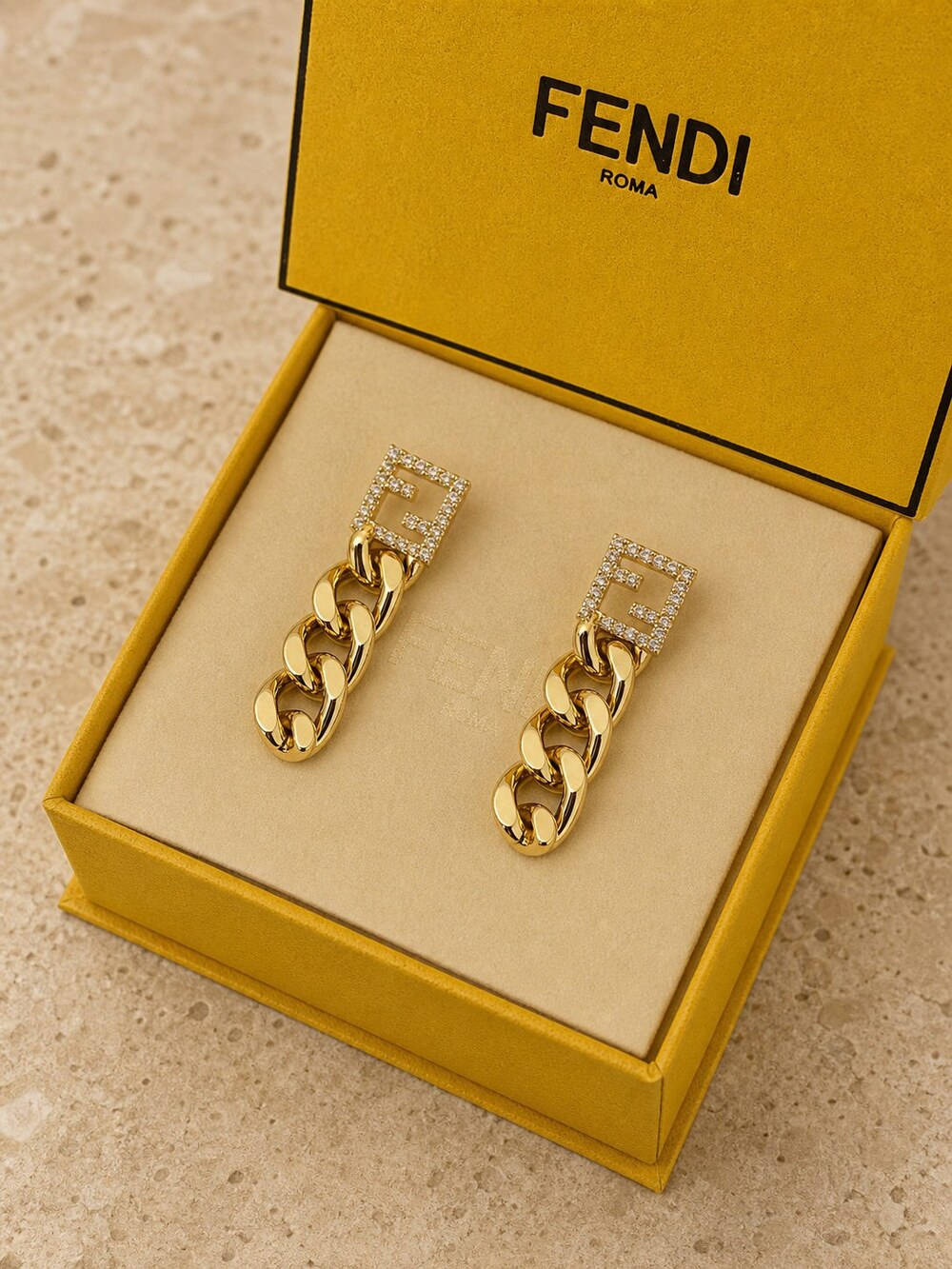 Fendi Modern Designer Earrings Style 4 | New with Box - Picture 6 of 9